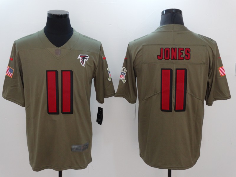 Men Atlanta Falcons #11 Jones Nike Olive Salute To Service Limited NFL Jerseys->new orleans saints->NFL Jersey